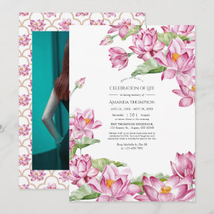 Waterverf Lotus Flower Indian Celebration of Life Kaart