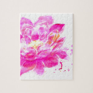 Waterverf Lotus Flower Legpuzzel