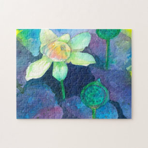 Waterverf Lotus Flower Legpuzzel