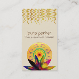 Waterverf Lotus Flower Logo Yoga Healing Health Visitekaartje