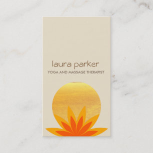 Waterverf Lotus Flower Logo Yoga Healing Health Visitekaartje