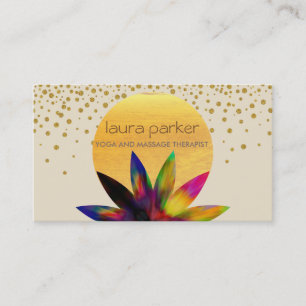 Waterverf Lotus Flower Logo Yoga Healing Health Visitekaartje