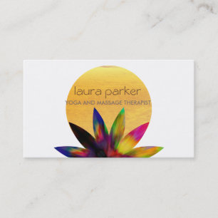 Waterverf Lotus Flower Logo Yoga Healing Health Visitekaartje
