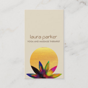 Waterverf Lotus Flower Logo Yoga Healing Health Visitekaartje