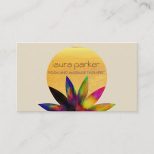 Waterverf Lotus Flower Logo Yoga Healing Health Visitekaartje