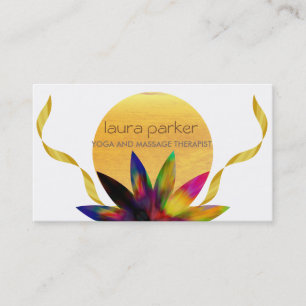 Waterverf Lotus Flower Logo Yoga Healing Health Visitekaartje