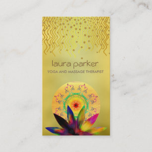Waterverf Lotus Flower Logo Yoga Healing Health Visitekaartje