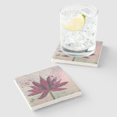 Waterverf Lotus Flower Onderzetters (Zijkant)