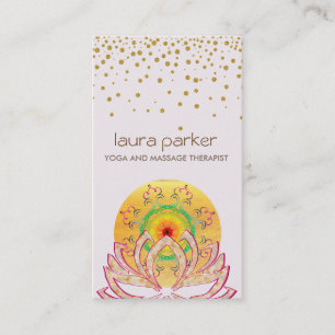 Waterverf Lotus Flower Yoga Instructor Holistic Visitekaartje
