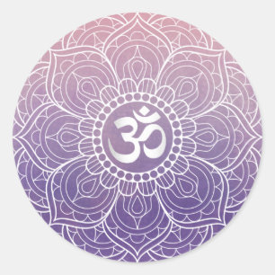 Waterverf Lotus Mandala Namaste Yoga Ronde Sticker