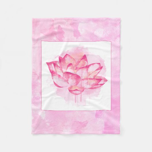 Waterverf Lotus Small Blanket Fleece Deken (Voorkant)