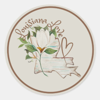 Waterverf Louisiana Staat Ronde Sticker