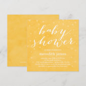 Waterverf Love Baby shower Invitation - Citroen Kaart (Voorkant / Achterkant)
