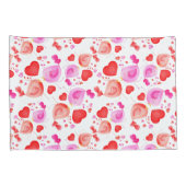 Waterverf Love Birds Roze Rood Wit kussens Kussensloop (Achterkant-Rechts)