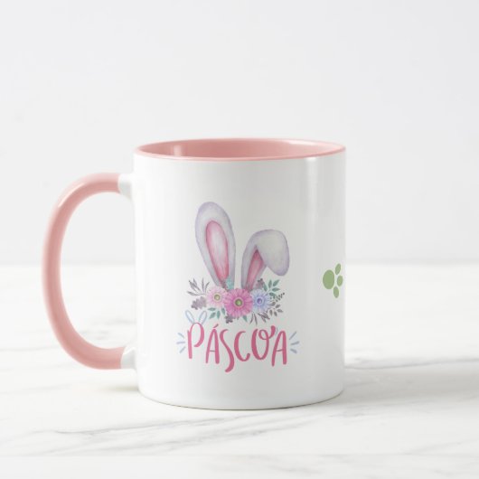 Waterverf Love bunny Floral Easter Coffee Mok (Links)