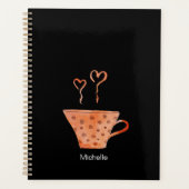 Waterverf Love Coffee Mok Monogrammed Planner (Voorkant)