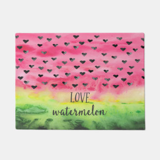Waterverf Love Watermelon Hearts Deurmat