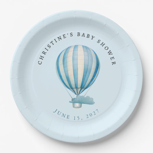 Waterverf-luchtballon Papieren Bordje (Voorkant)