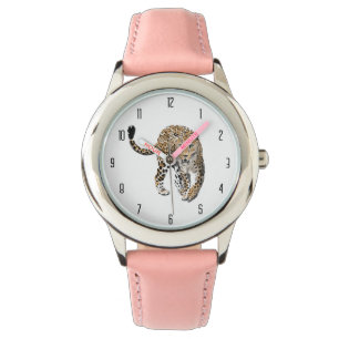 waterverf luipaard jungle kat geschilderd dier gro horloge