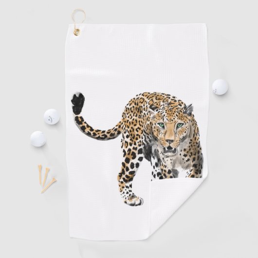 waterverf luipaard oerwoud kat geschilderd diereng golfhanddoek (Insitu)