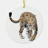 waterverf luipaard oerwoud kat geschilderd diereng keramisch ornament (Voorkant)