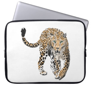 waterverf luipaard oerwoud kat geschilderd diereng laptop sleeve
