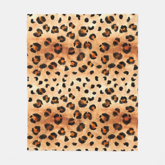 Waterverf luipaard print: exotische bonttextuur fleece deken (Voorkant)
