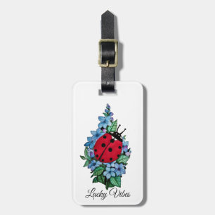 Waterverf luivogel met blauwe wilde bloemen bagagelabel