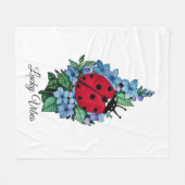 Waterverf luivogel met blauwe wilde bloemen fleece deken (Voorkant (Horizontaal))