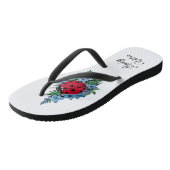 Waterverf luivogel met blauwe wilde bloemen teenslippers (Schuin)