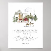 Waterverf Lukas 2:11 Kerstvers poster (Voorkant)