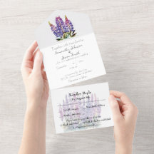 Waterverf Lupine en Berg