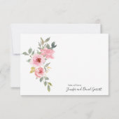 Waterverf Lush Blush Pink Floral Wedding Bedankkaart (Achterkant)