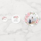 Waterverf Lush Blush Pink Floral Wedding Confetti (Voorkanten)