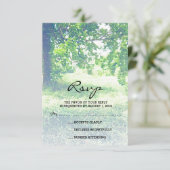 Waterverf Lush Meadow and Tree Wedding RSVP (Staand voorkant)