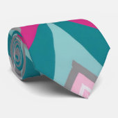 Waterverf Luxe Roze Groene Print Stropdas (Opgerold)