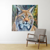 Waterverf Lynx Kunstwerk Bloemen Platte Kaart