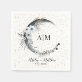 Waterverf Maan Sterren Hemelse Bruiloft Servet (Voorkant)