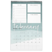 Waterverf Maandelijkse planner Kalender (Feb 2027)