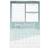 Waterverf Maandelijkse planner Kalender (Jan 2026)