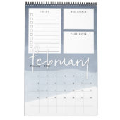 Waterverf Maandelijkse planner Kalender (Feb 2026)