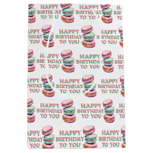 Waterverf Macaron Cookies Verjaardag Medium Cadeauzakje