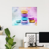 Waterverf Macaron Macaron Bakery Cake Poster (Thuiskantoor)