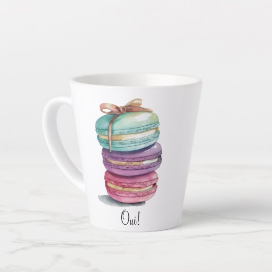 Waterverf Macaron Oui! Latte Mok (Linkerhoek)