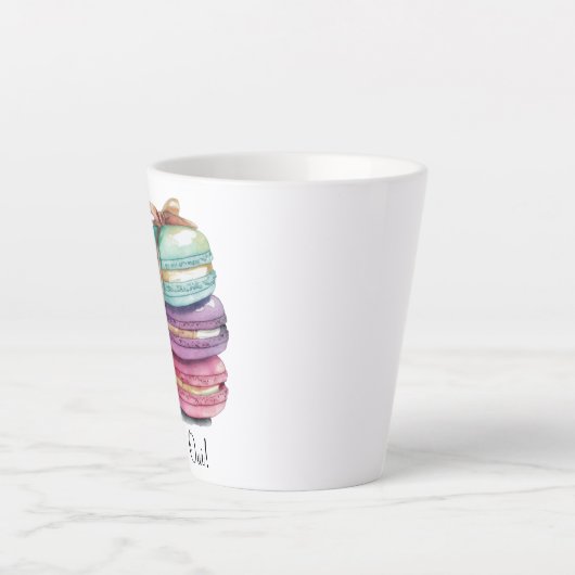 Waterverf Macaron Oui! Latte Mok (Voorkant)