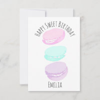 Waterverf Macaron Pastel Zachte Verjaardagsfeestje