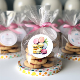  Waterverf Macaron Ronde Sticker