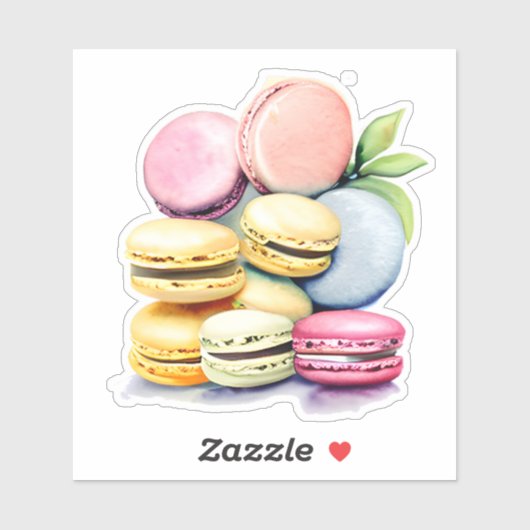  Waterverf Macaron Sticker (Vel)