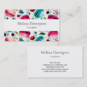 Waterverf Macarons Frans deeg Visitekaartje (Voorkant / Achterkant)