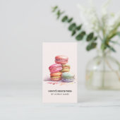 Waterverf Macarons Sweet Cake Social Icon QR CODE Visitekaartje (Staand voorkant)